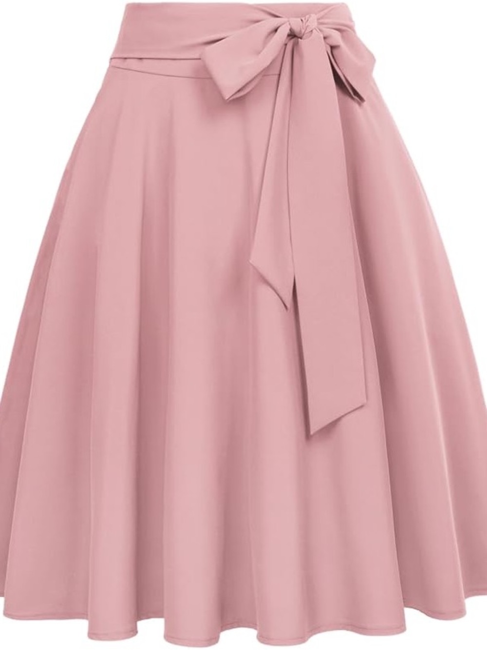 Classic Pink Tie-Waist A-Line Skirt